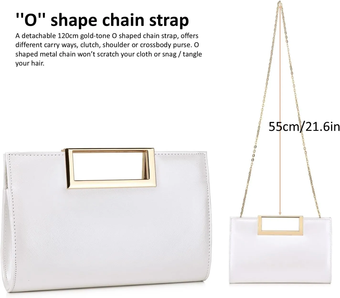 Clutch Purse for Women Fashion PU Leather Evening Bag Elegant Purse for Wedding Party Formal Daily Cocktail