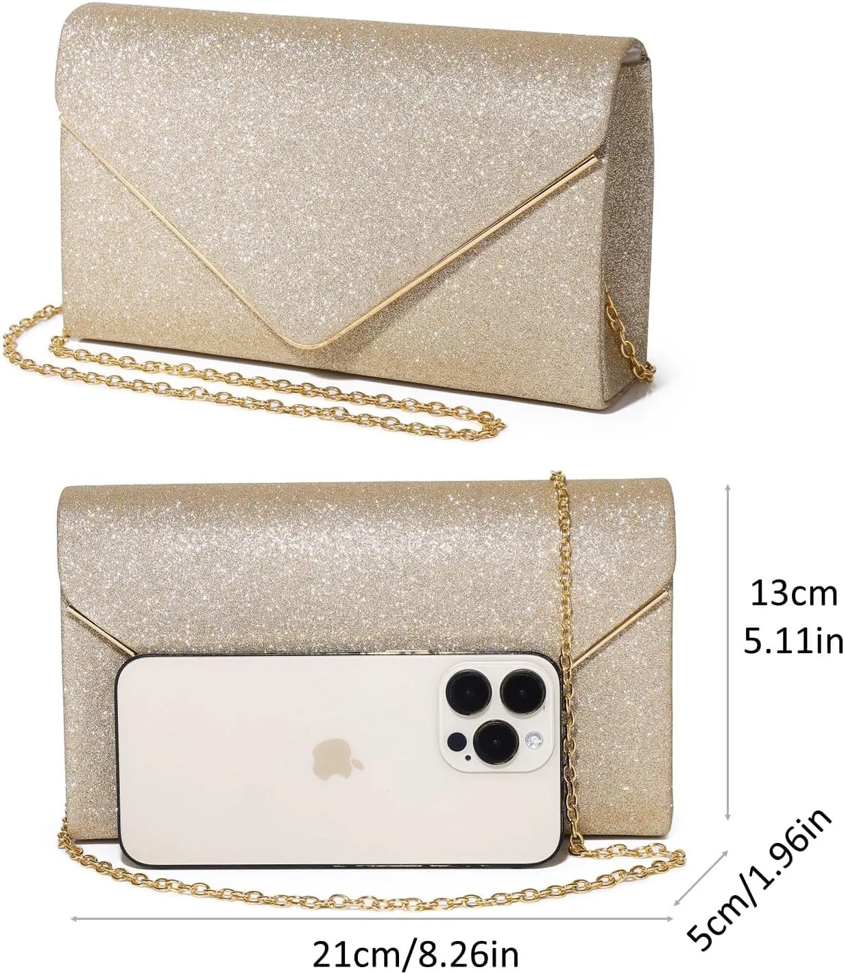 Clutch Purses For Women Evening Bags Shining Envelope Handbags Shoulder Crossbody bag for Women Wedding Party Prom
