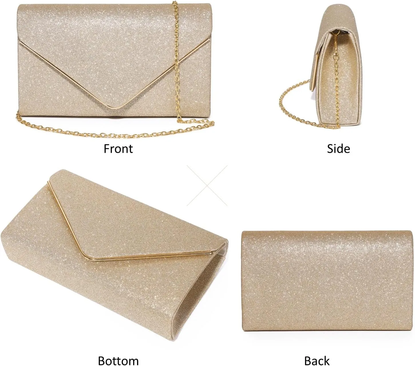 Clutch Purses For Women Evening Bags Shining Envelope Handbags Shoulder Crossbody bag for Women Wedding Party Prom
