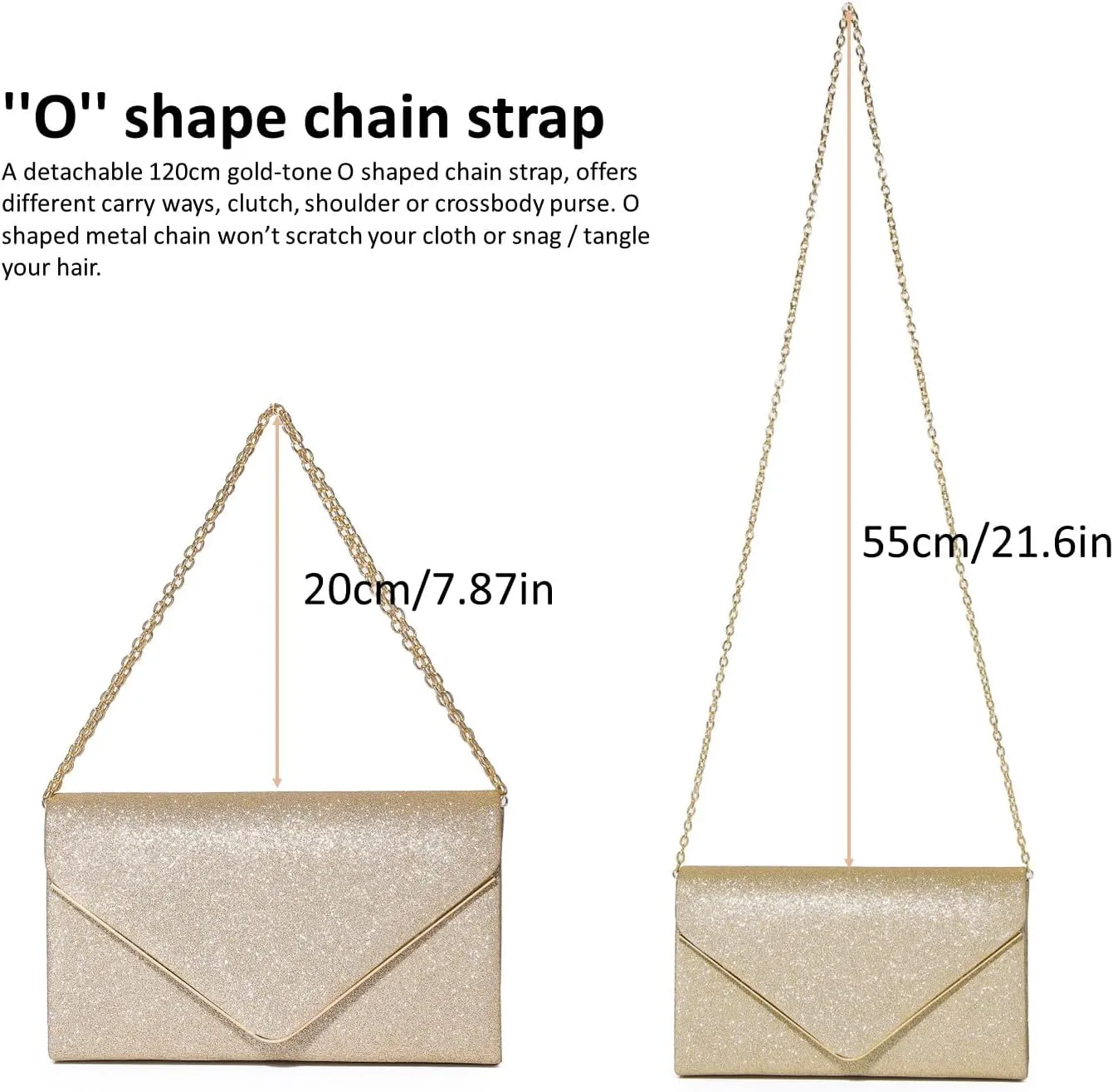 Clutch Purses For Women Evening Bags Shining Envelope Handbags Shoulder Crossbody bag for Women Wedding Party Prom