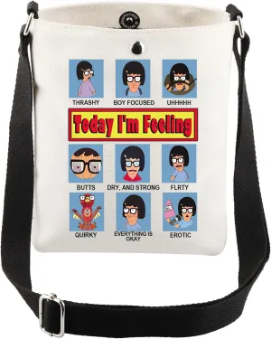 CMNIM Burgers TV Show Merchandise Gifts Belcher Crossbody Bag for Bob's Family Fans Gift Burgers Cartoon Lover Gifts