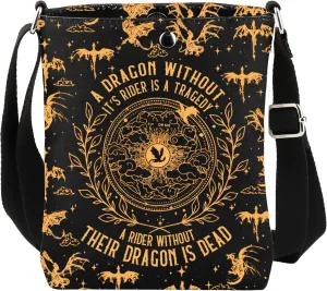 CMNIM FWing Book Merch Gifts Dragon Rider Adjustable Crossbody Bag for Fans A Rider Without Their Dragon Is Dead Shoulder