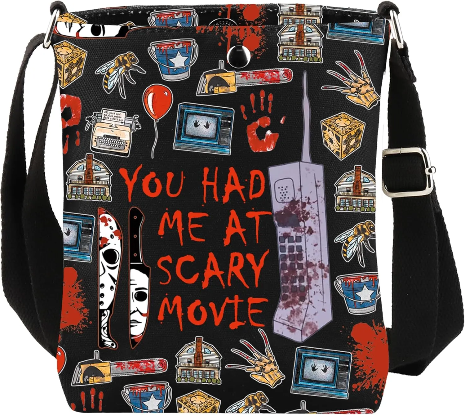 CMNIM Horror Merch Gifts You Had Me At Scary Movie Crossbody Bag TV Show Inspired Horror Gifts for Fans