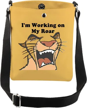 CMNIM Lion Movie King Gifts I'm Working On My Roar Crossbody Bag Animal Kingdom Merchandise Cartoon Fans Shoulder Handbag