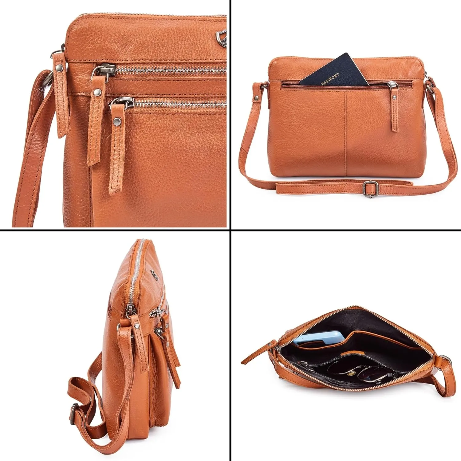 Cochoa Real Leather Soft Crossbody Bags for Women Small Purse Trendy Shoulder Sling Travel Crossover