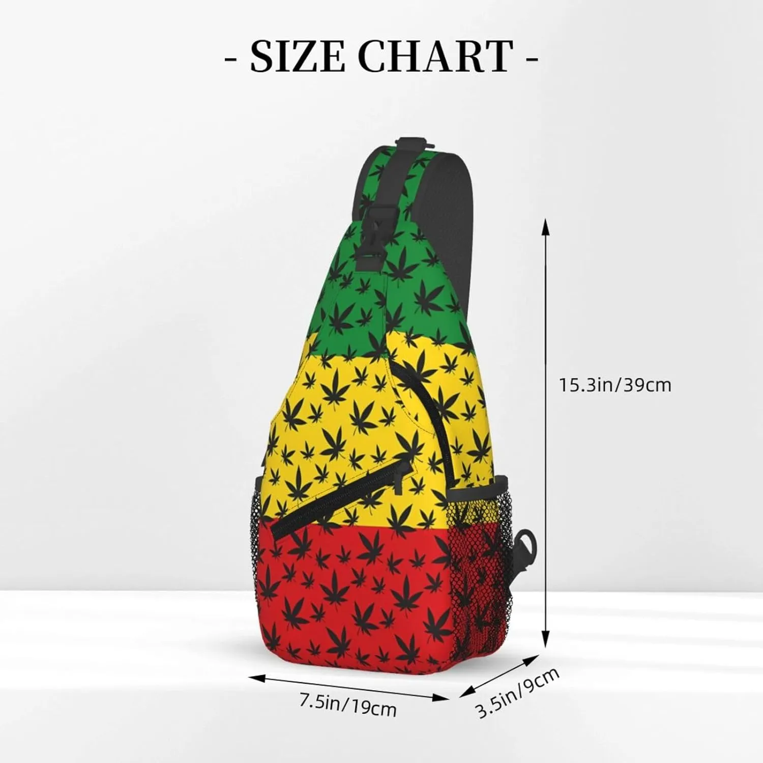Colourful Marijuana Leaf Chest Bags Crossbody Sling Bag Shoulder Bag Travel Hiking Daypack For Men Women