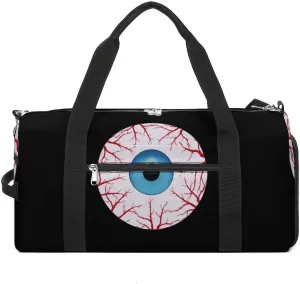 Creepy Bloodshot Eyeball Gym Bag for Men Women Travel Duffle Bags with Shoes Compartment Swim Dance Yoga