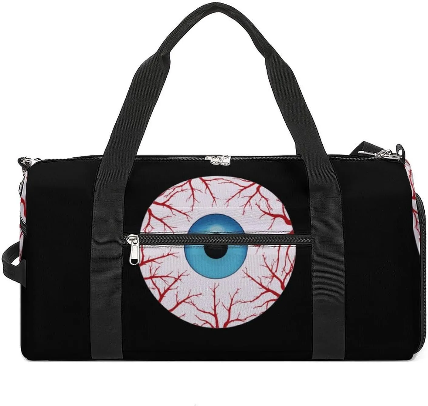 Creepy Bloodshot Eyeball Gym Bag for Men Women Travel Duffle Bags with Shoes Compartment Swim Dance Yoga