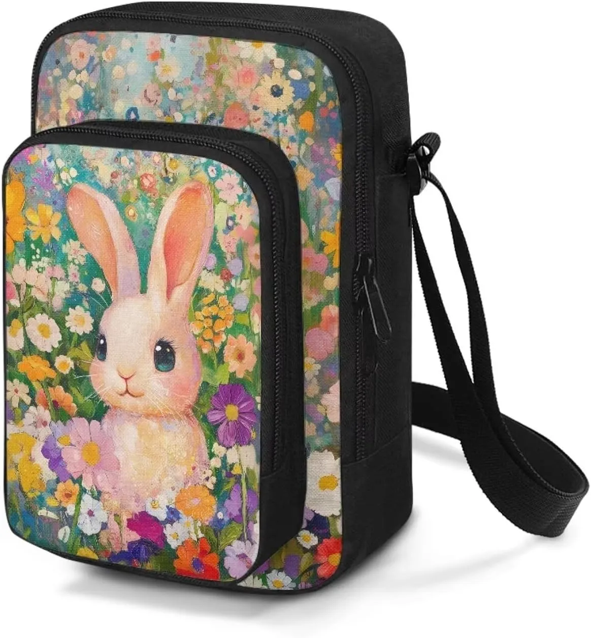 Cross-body Bag for Women Small Purse with Double Layer Zipper Pockets Shoulder Crossbody