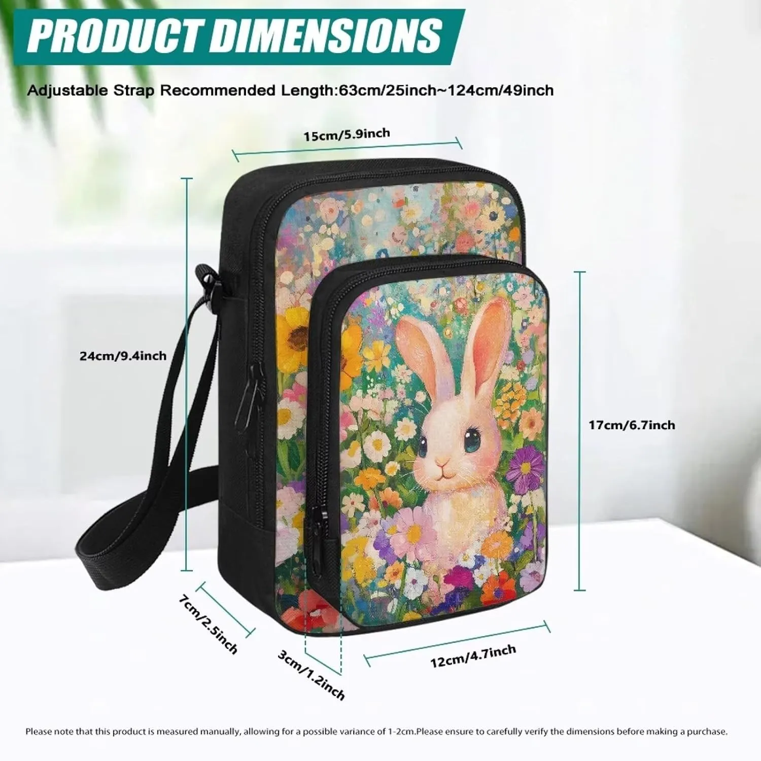 Cross-body Bag for Women Small Purse with Double Layer Zipper Pockets Shoulder Crossbody