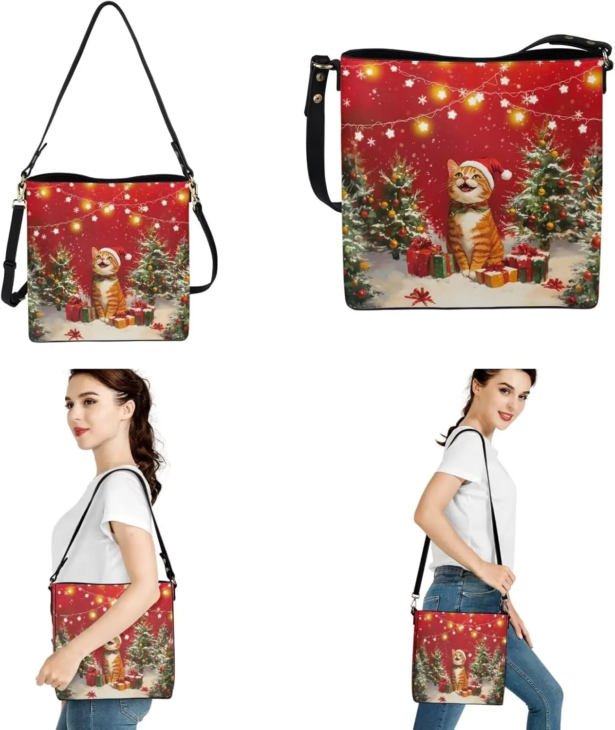 Crossbody Bag Set 2 Pieces Saddle Bags Satchel Bags for Women Car Key Fob Cover
