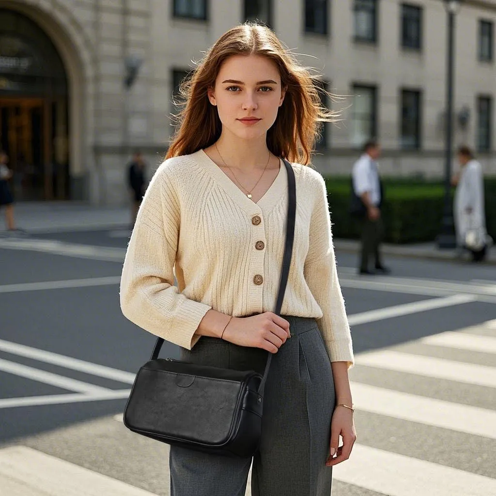 Crossbody Bags for Women Genuine Leather Crossbody Purse Shoulder Bag Small Handbags Purses Daily Essentials Pouch