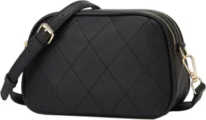 Crossbody Bags for Women, Small Black Purse Lightweight Vegan Leather Shoulder Handbags Purse with Adjustable Strap