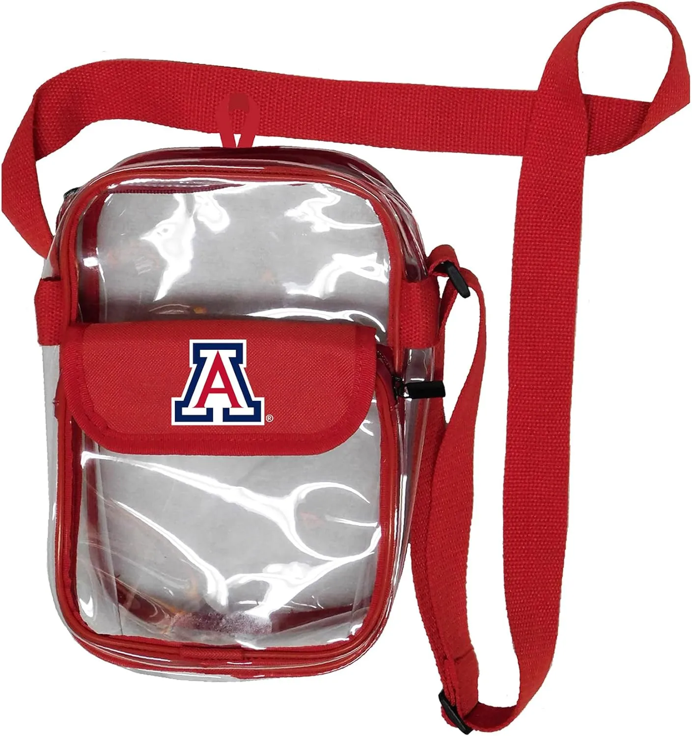 Crossbody Clear Bag 10 Inch Pouch for Valuables - Games, Graduations, Concerts – NCAA Stadium Approved