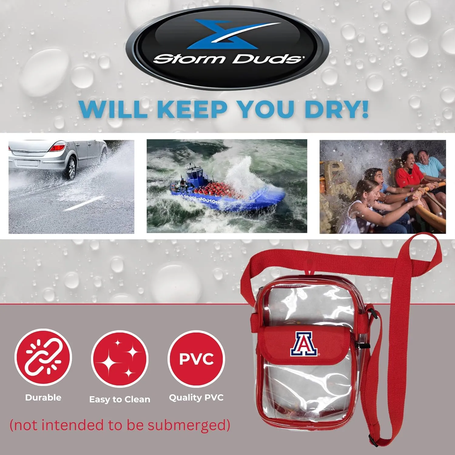 Crossbody Clear Bag 10 Inch Pouch for Valuables - Games, Graduations, Concerts – NCAA Stadium Approved