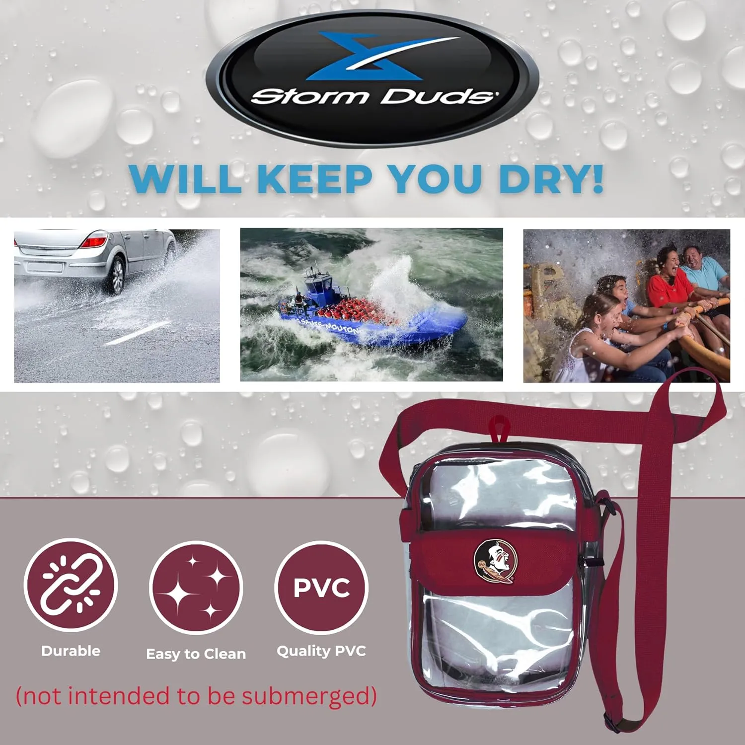 Crossbody Clear Bag 10 Inch Pouch for Valuables - Games, Graduations, Concerts – NCAA Stadium Approved
