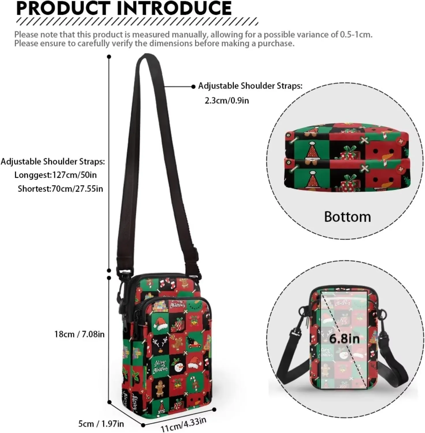 Crossbody Messenger Bag for Women Sling Bag for Men Chest Bag Shoulder Bag Portable Handbag for Travel