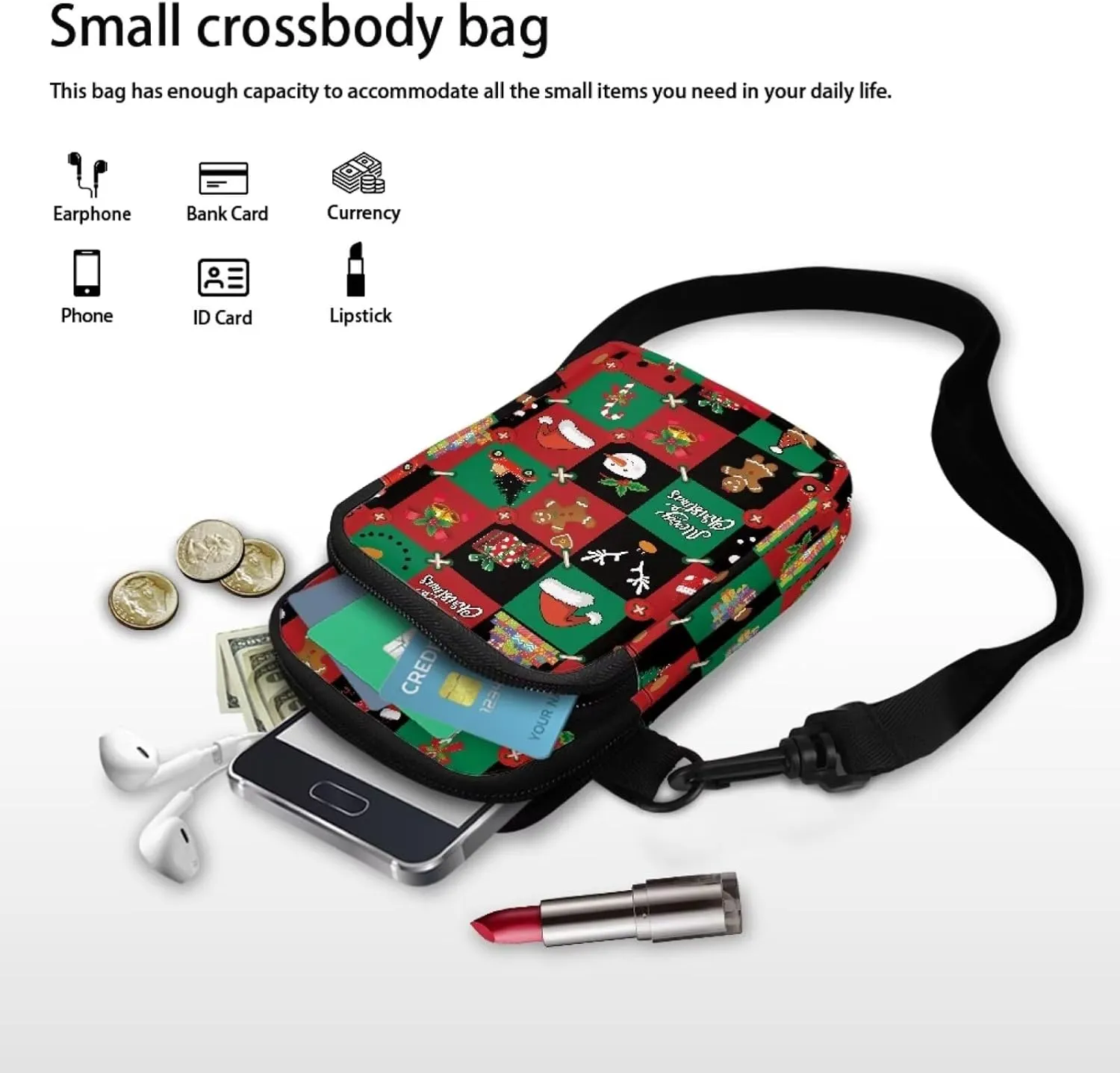 Crossbody Messenger Bag for Women Sling Bag for Men Chest Bag Shoulder Bag Portable Handbag for Travel