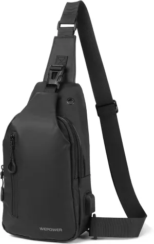 Crossbody Sling Backpack, Mens Cross Body Chest Bag Travel Hiking Daypack Adjustable Shoulder Strap Bags