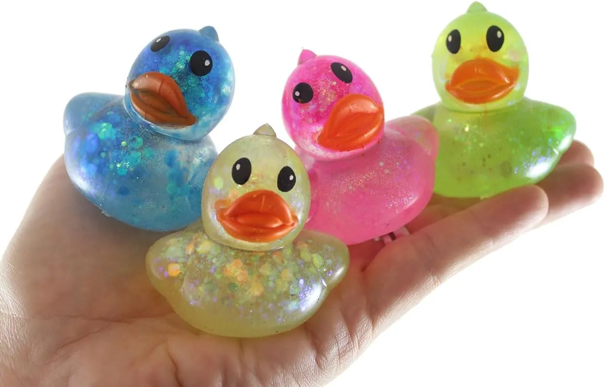 Curious Minds Busy Bags Set of ALL 4 Duck Sugar Ball - Syrup Molasses Thick Glue/Gel Stretch Ball - Ultra Squishy and Moldable Slow Rise Relaxing Sensory Fidget Stress Toy Cute Easter (All 4 Colors)