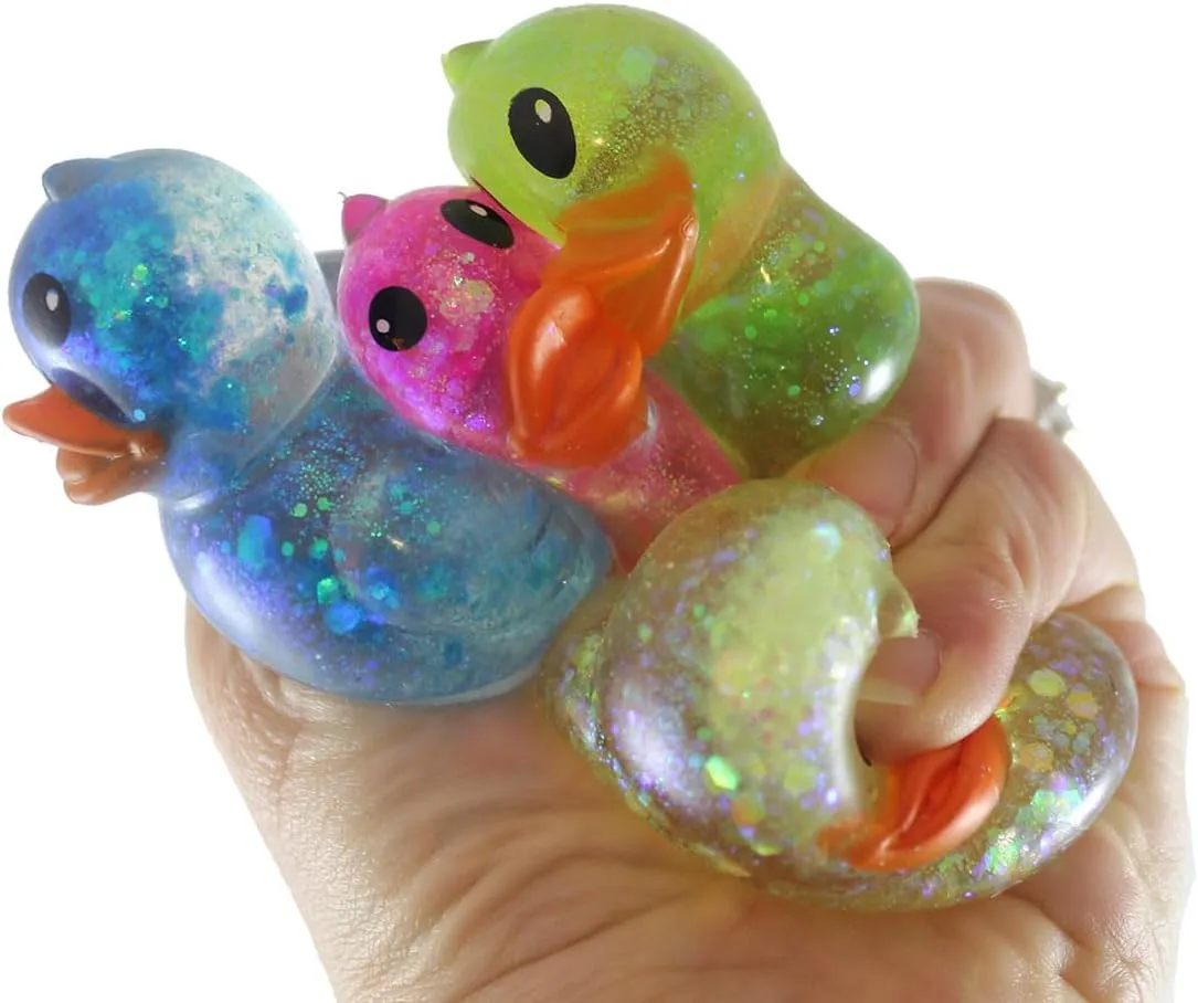 Curious Minds Busy Bags Set of ALL 4 Duck Sugar Ball - Syrup Molasses Thick Glue/Gel Stretch Ball - Ultra Squishy and Moldable Slow Rise Relaxing Sensory Fidget Stress Toy Cute Easter (All 4 Colors)