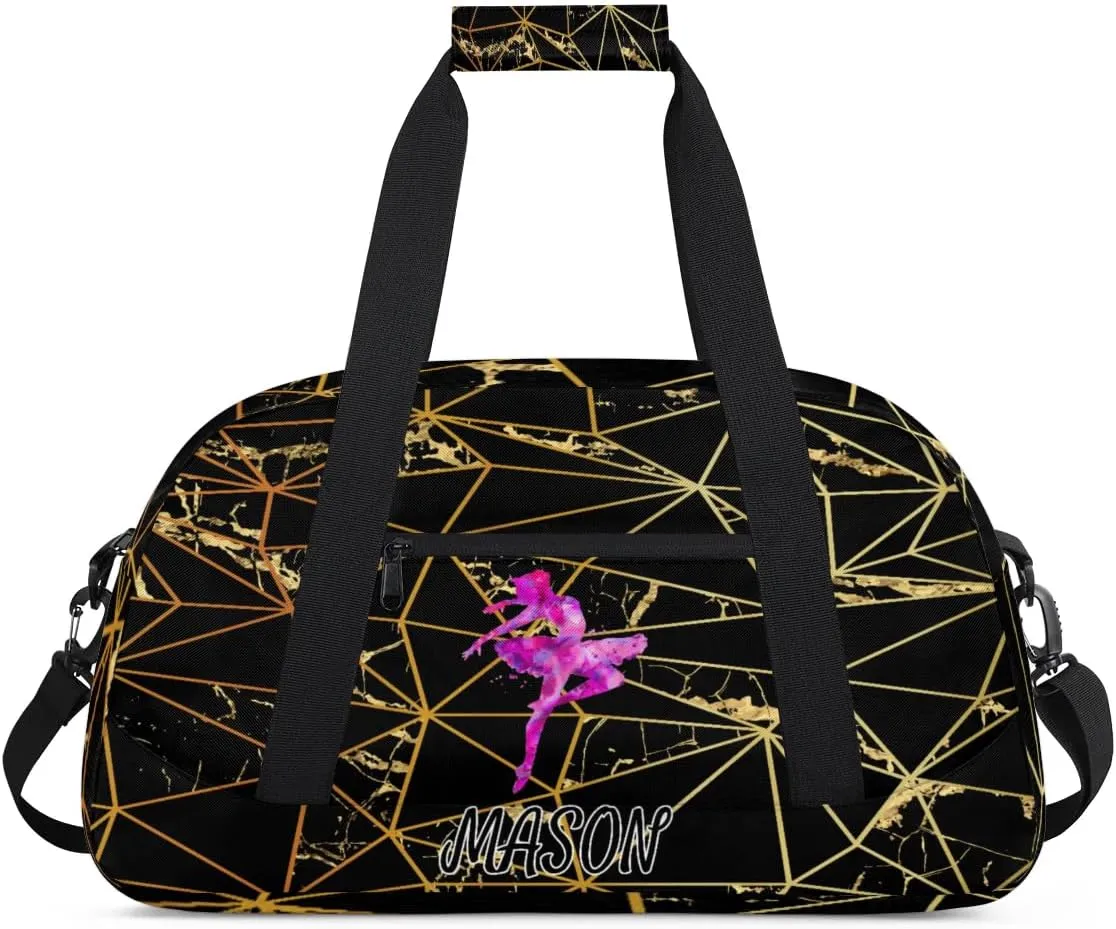 Custom Dance Bag Personalized Duffel Dance Bag Gymnastics Sport Bag Waterproof Carry on Travel Bag Overnight Weekender Bags, Triangle