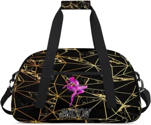 Custom Dance Bag Personalized Duffel Dance Bag Gymnastics Sport Bag Waterproof Carry on Travel Bag Overnight Weekender Bags, Triangle