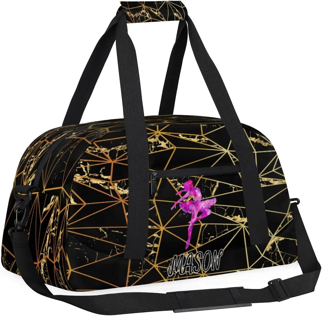 Custom Dance Bag Personalized Duffel Dance Bag Gymnastics Sport Bag Waterproof Carry on Travel Bag Overnight Weekender Bags, Triangle