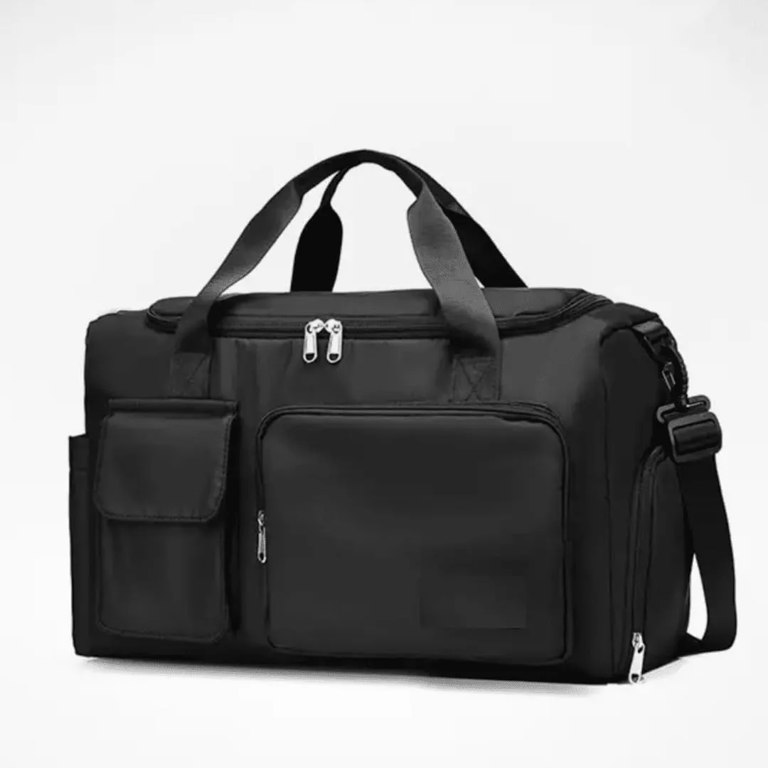 Custom Duffle Bag for Men and Women. Personalize with your Text and Logo (Black - Custom Text and Logo)