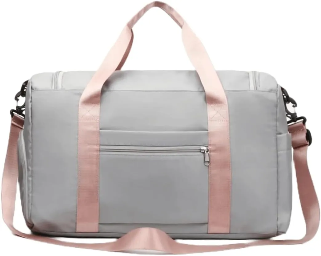 Custom Duffle Bag for Men and Women. Personalize with your Text and Logo (Grey - Custom Text and Logo)