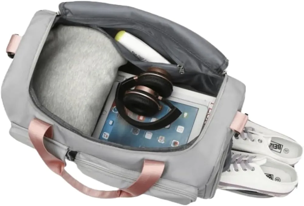 Custom Duffle Bag for Men and Women. Personalize with your Text and Logo (Grey)