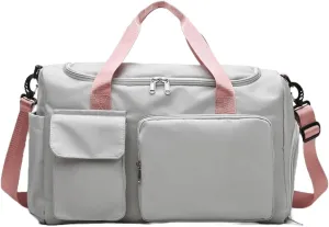Custom Duffle Bag for Men and Women. Personalize with your Text and Logo (Grey)