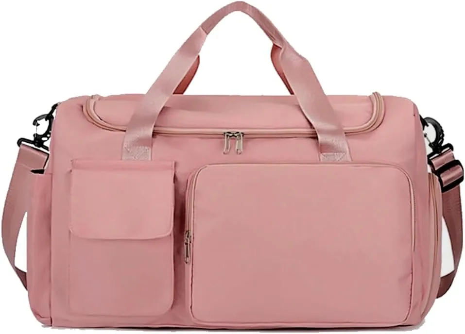 Custom Duffle Bag for Men and Women. Personalize with your Text and Logo (Pink)