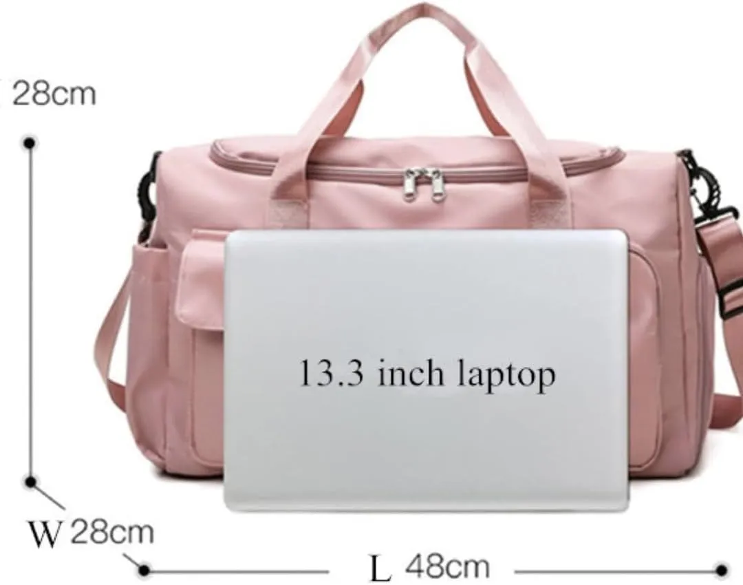 Custom Duffle Bag for Men and Women. Personalize with your Text and Logo (Pink)