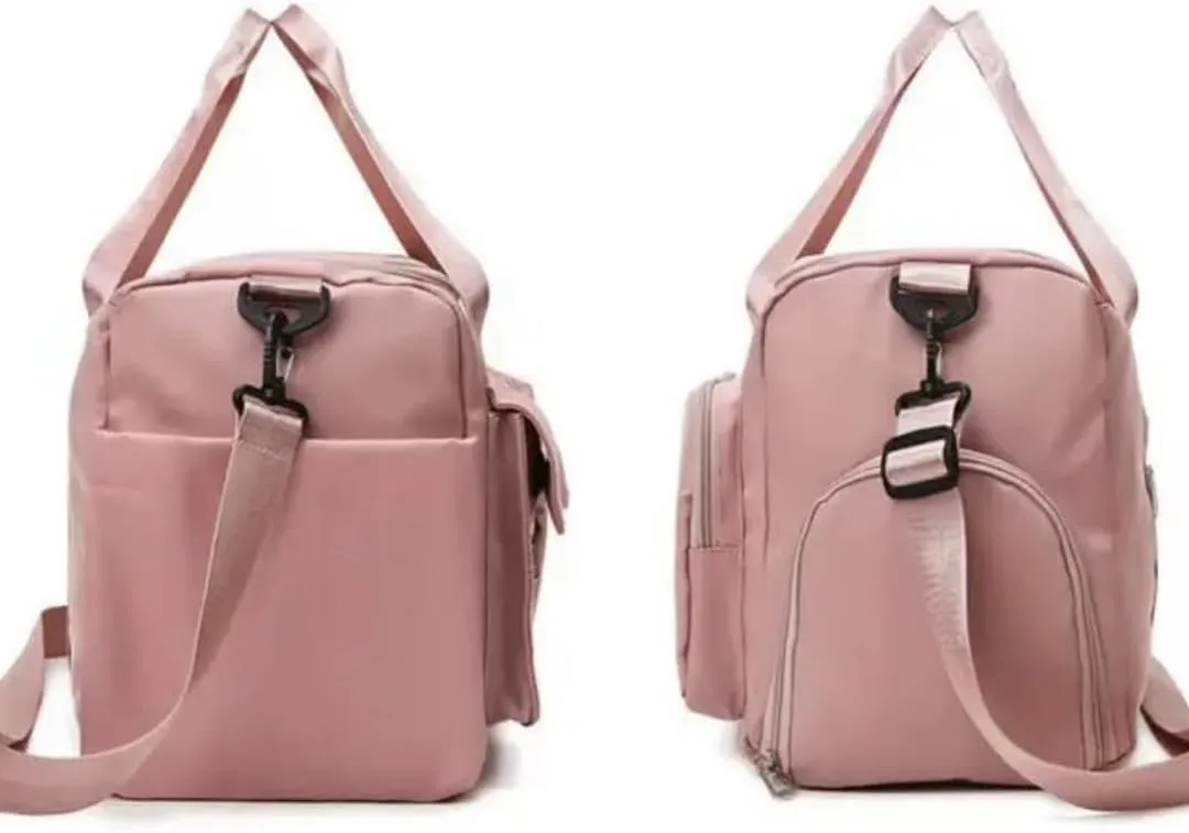 Custom Duffle Bag for Men and Women. Personalize with your Text and Logo (Pink)