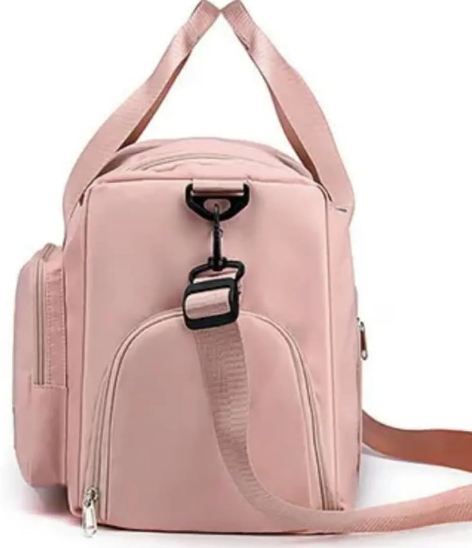 Custom Duffle Bag for Men and Women. Personalize with your Text and Logo (Pink)