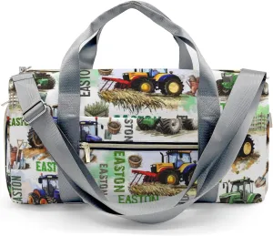 Custom Gift Farm Vehicle Duffel Bag for Travel Weekender Bag, Farm Garden Overnight Bag with Shoe Compartment Carry On Bag for Business Trips Sports