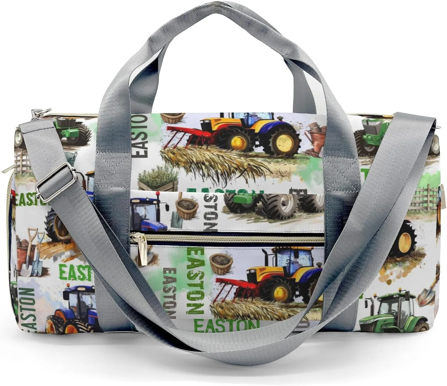 Custom Gift Farm Vehicle Duffel Bag for Travel Weekender Bag, Farm Garden Overnight Bag with Shoe Compartment Carry On Bag for Business Trips Sports
