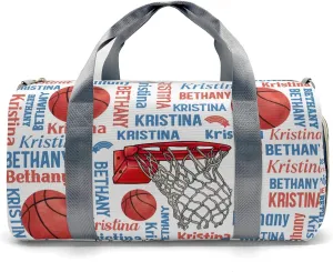Custom Gift Sport Player Duffel Bag for Travel Weekender Bag, Word Cloud Basketball Overnight Bag with Shoe Compartment Carry On Bag for Business Trips Sports