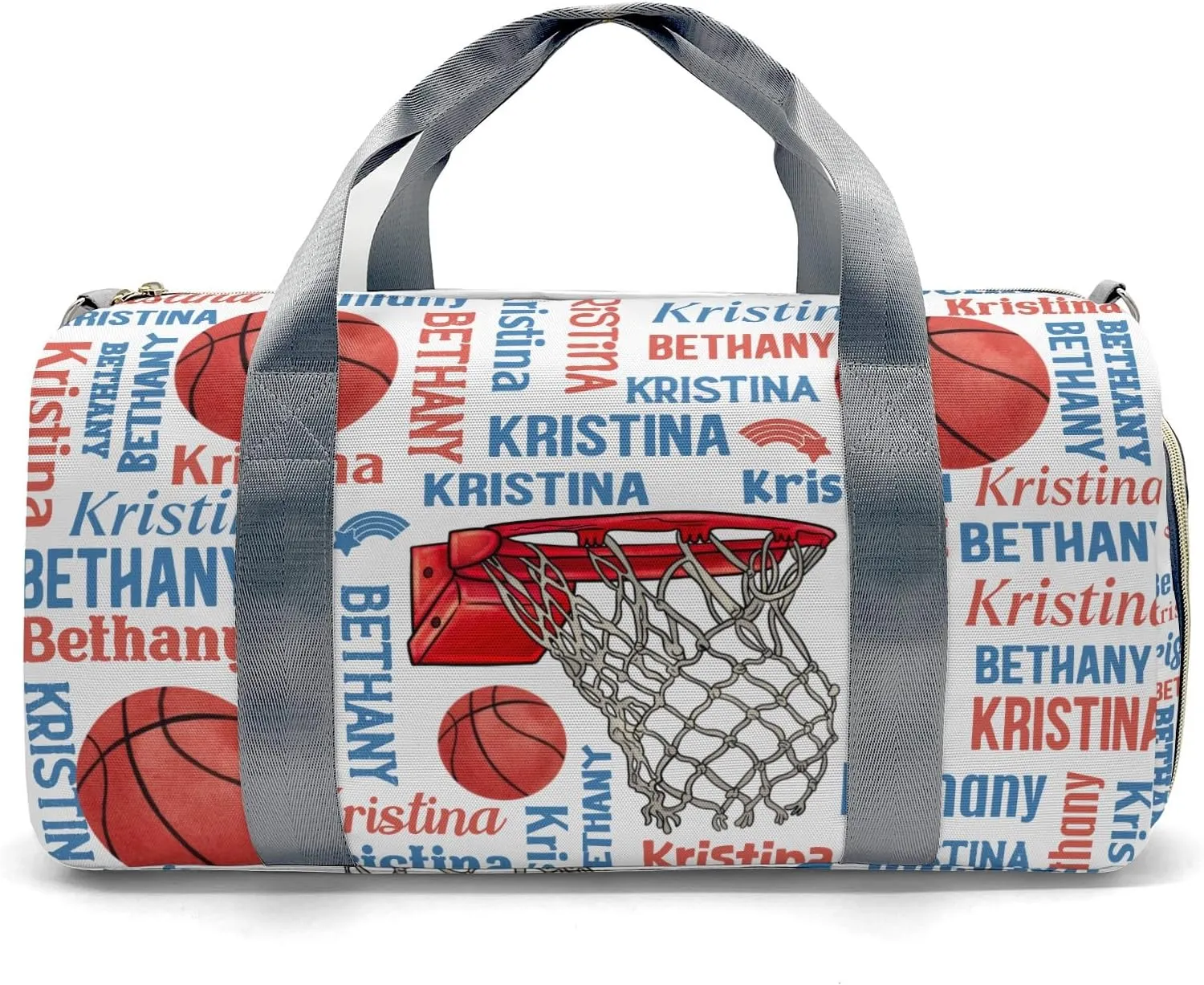 Custom Gift Sport Player Duffel Bag for Travel Weekender Bag, Word Cloud Basketball Overnight Bag with Shoe Compartment Carry On Bag for Business Trips Sports