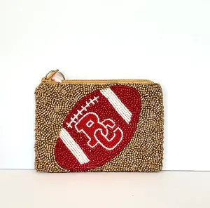 Custom Handmade Beaded Coin Purse GO BERGEN WITH FOOTBALL