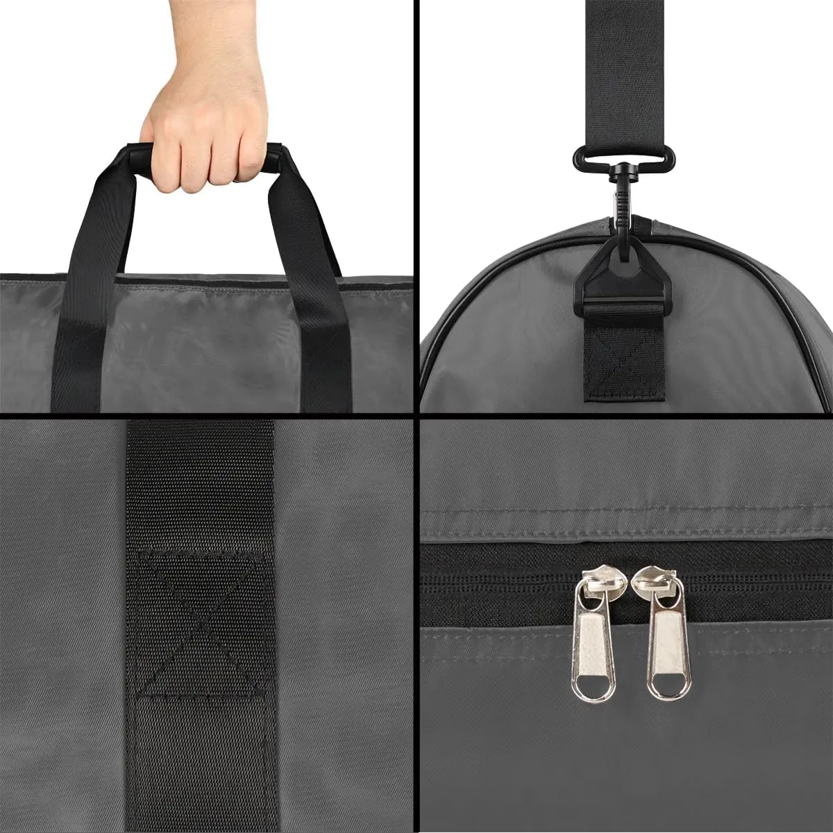 Custom Large-Duffel-Bags for Men Boys Overnight Bags Teens Gym Bag for Sports Training Soccer Travel Grey Luggage-Bag-for-Men Sports Bag