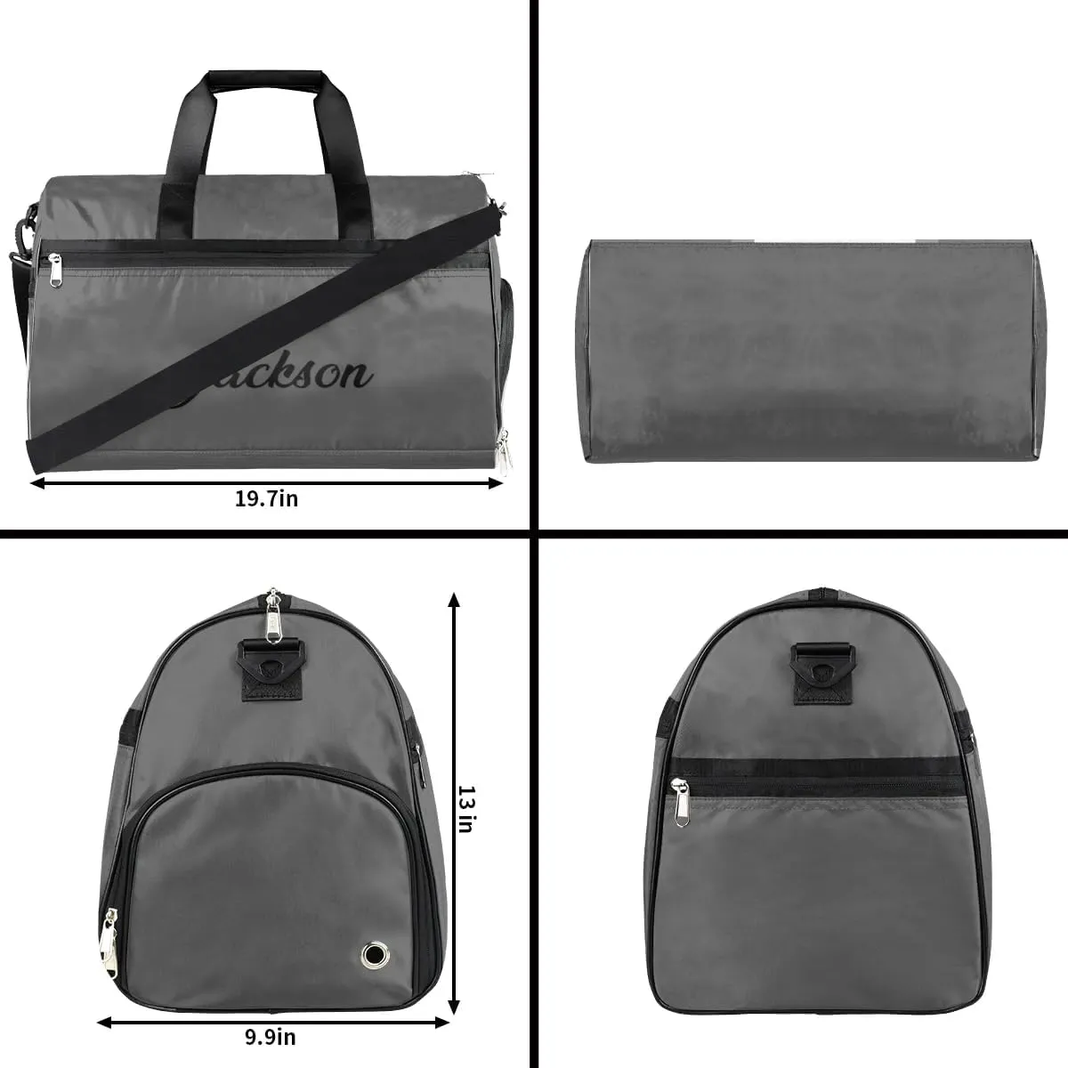 Custom Large-Duffel-Bags for Men Boys Overnight Bags Teens Gym Bag for Sports Training Soccer Travel Grey Luggage-Bag-for-Men Sports Bag