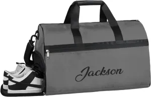 Custom Large-Duffel-Bags for Men Boys Overnight Bags Teens Gym Bag for Sports Training Soccer Travel Grey Luggage-Bag-for-Men Sports Bag