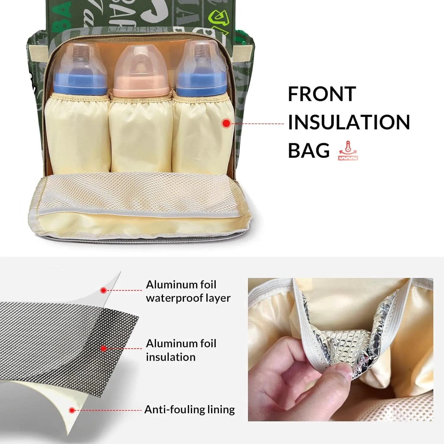 Custom Name Boy Baby Bags, Nylon Personalized Diaper Bag Backpack for Baby Boy Mom, Large Capacity, Waterproof, Multifunctional, Adjustable Shoulder Straps