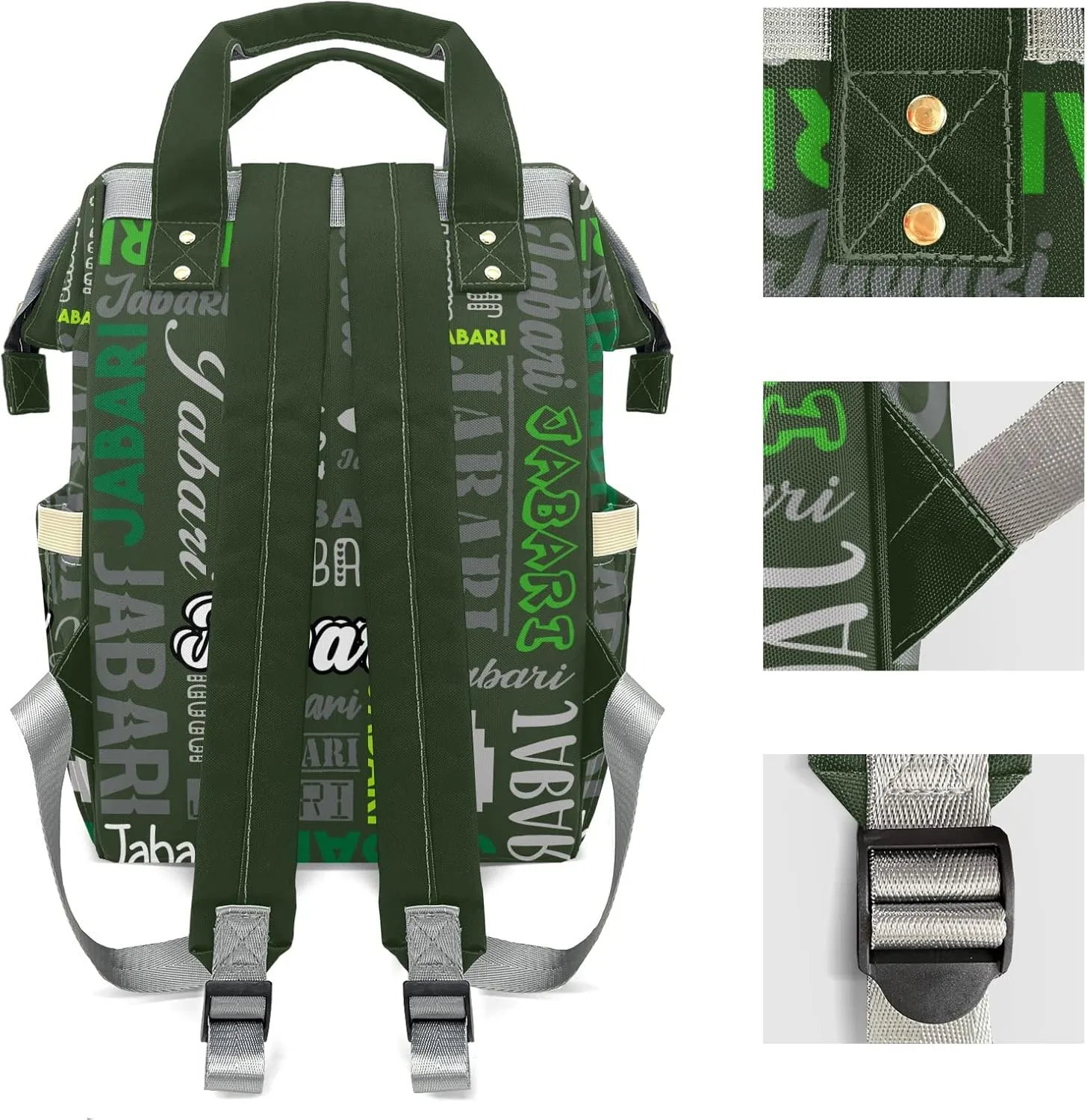 Custom Name Boy Baby Bags, Nylon Personalized Diaper Bag Backpack for Baby Boy Mom, Large Capacity, Waterproof, Multifunctional, Adjustable Shoulder Straps