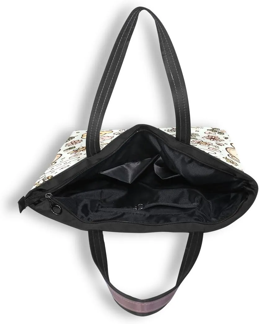 Cute Teddy Bear Smile Shoulder Bags Large Handle Ladies Handbag