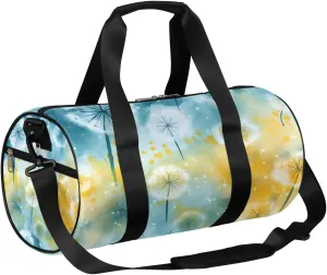 Dandelion Floral Watercolor Travel Duffle Bag Gym Bag for Women Men Lightweight Carry on Duffel Bag for Sports Gyms Weekend Getaway