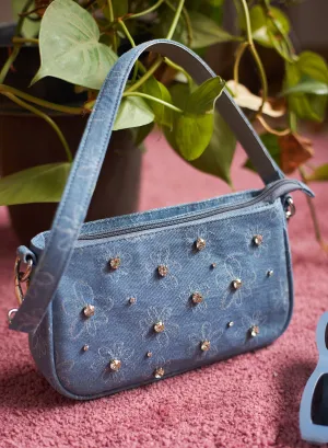 Dazzle dreams denim baguette bag