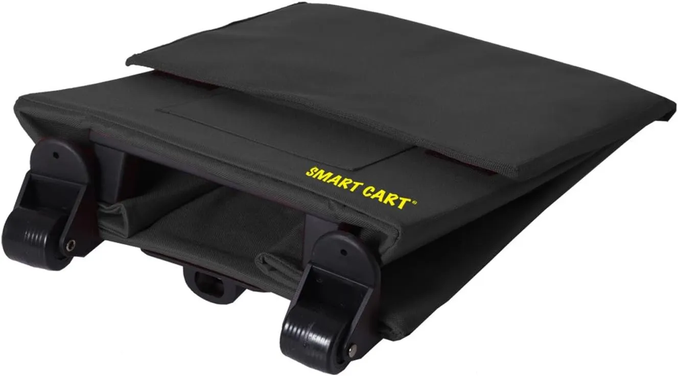 dbest products Smart Cart, BLACK Collapsible Rolling Utility Cart Basket Grocery Shopping Teacher Hobby Craft Art